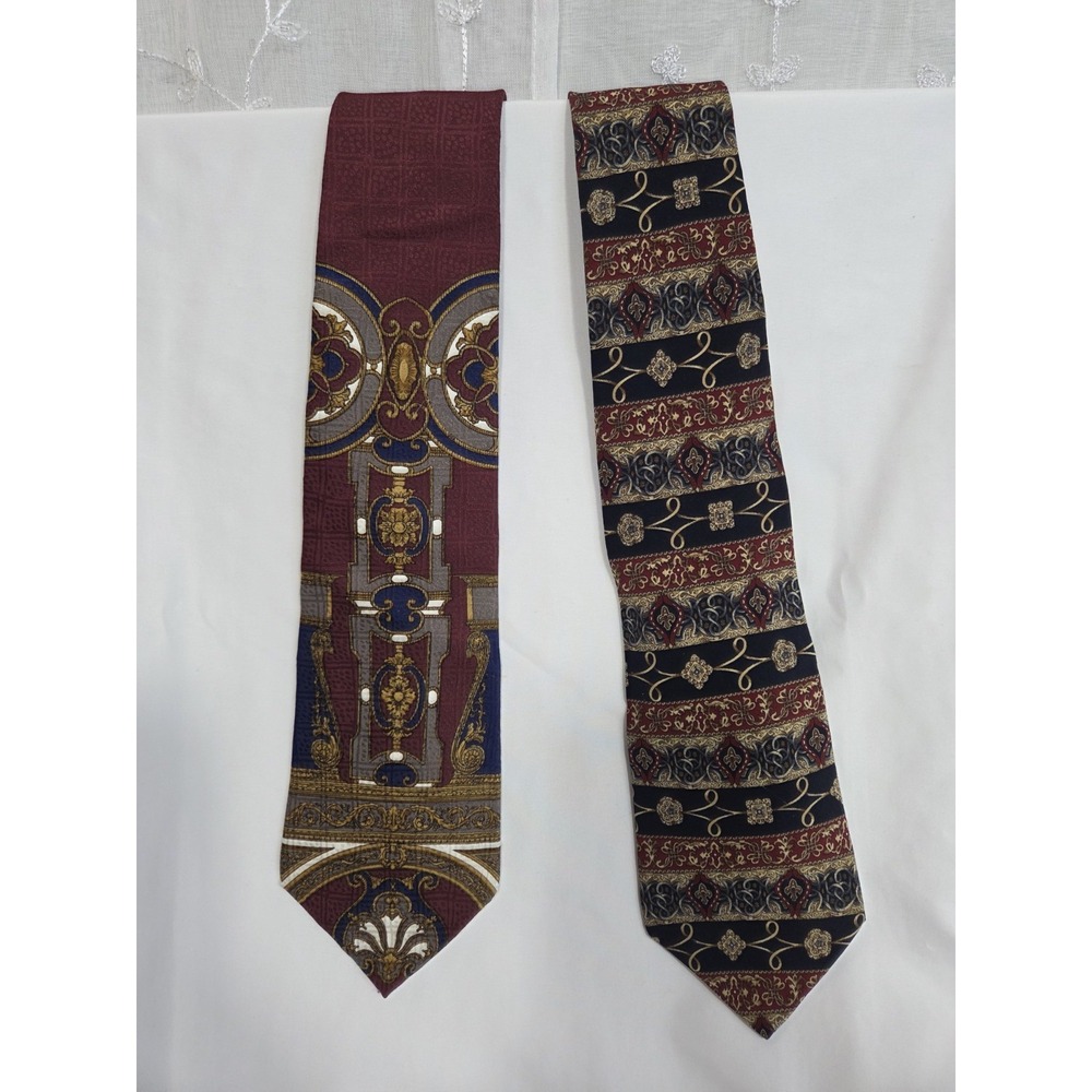 The Metropolitan Museum of Art‎ Men's Silk Ties Lot of 2 Maroon/ Blue